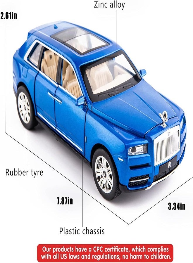 LONGMIRE Metal Pull Back Diecast Car Pull Back Car Model with Sound Light Boys Gifts Toys for Kids Pack of 1, Multicolor (1:24 Rolls-Royce CULLINAN) - Image 4